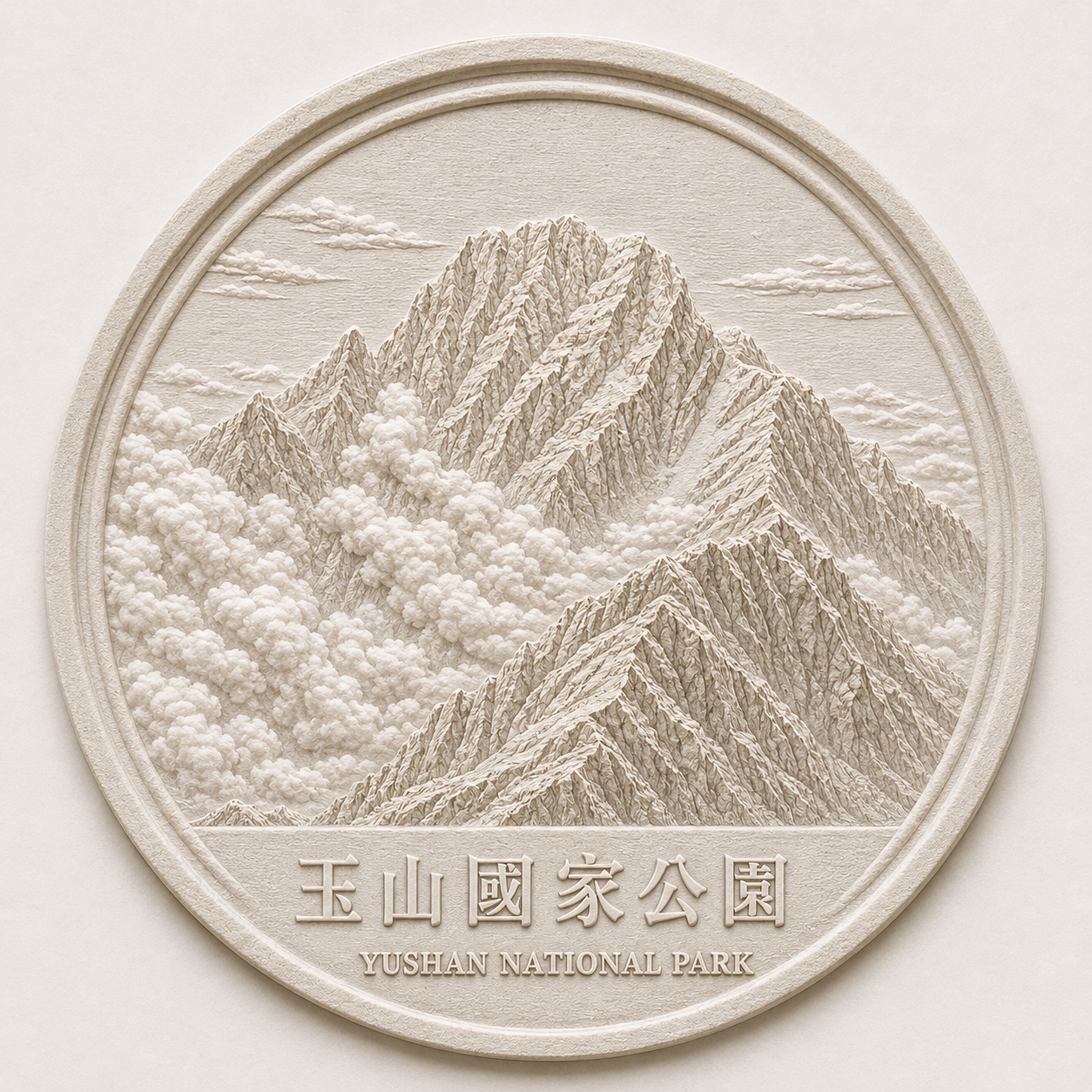 玉山國家公園紙張浮雕,作品編號 PRB048