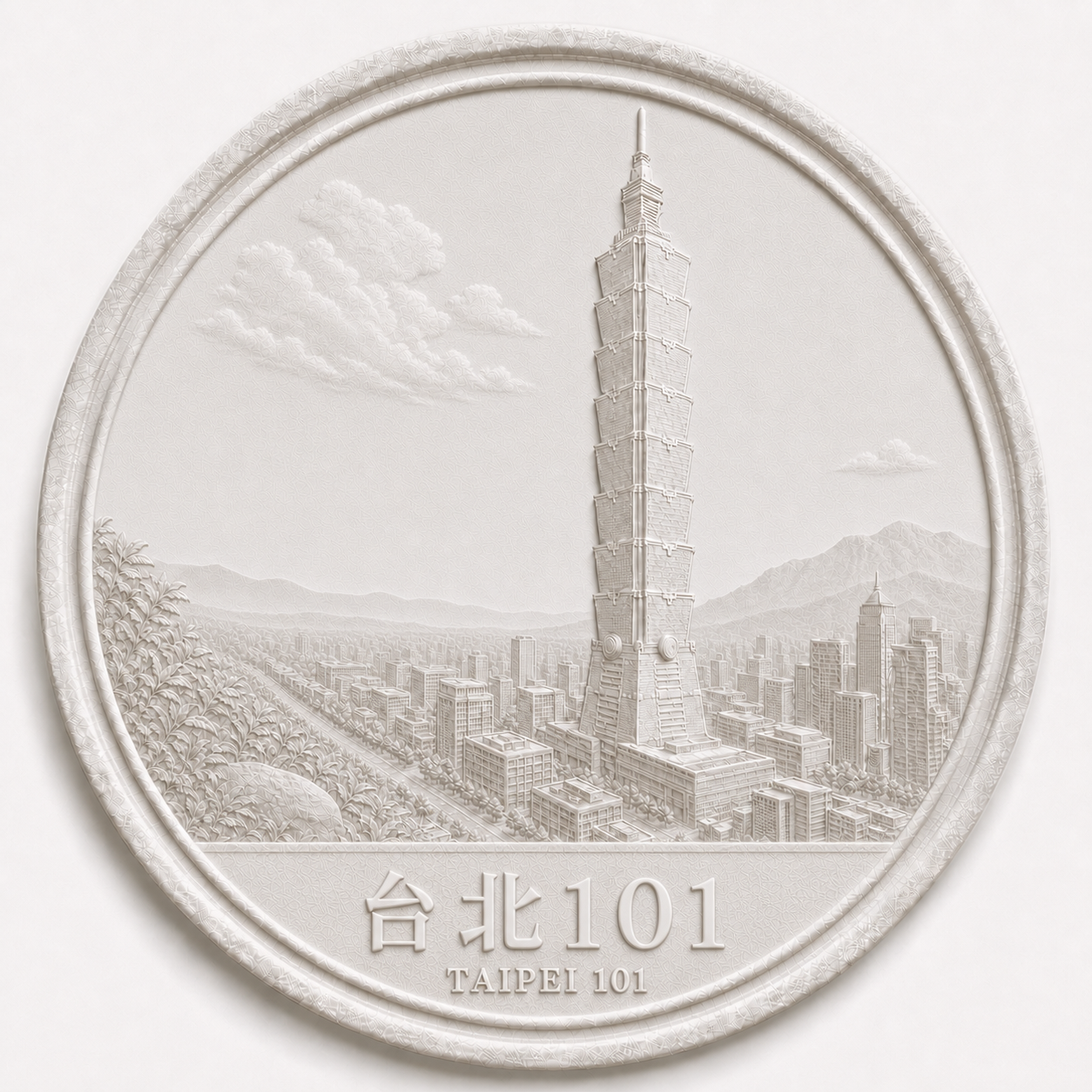 台北101紙張浮雕,作品編號 PRB051