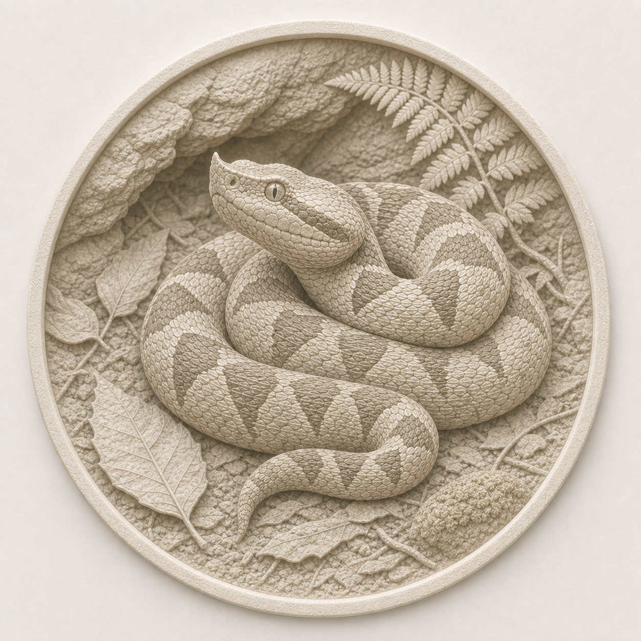 百步蛇紙張浮雕,作品編號 HP001